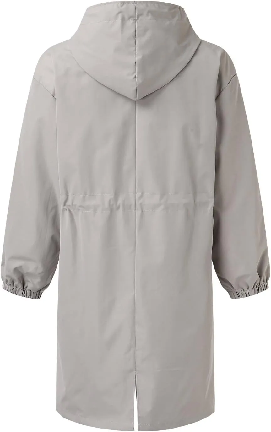 2025 Women's Fashion Trench Coat Notch Lapel Double Breasted Thick A Line Pea Coats Jacket with Pockets