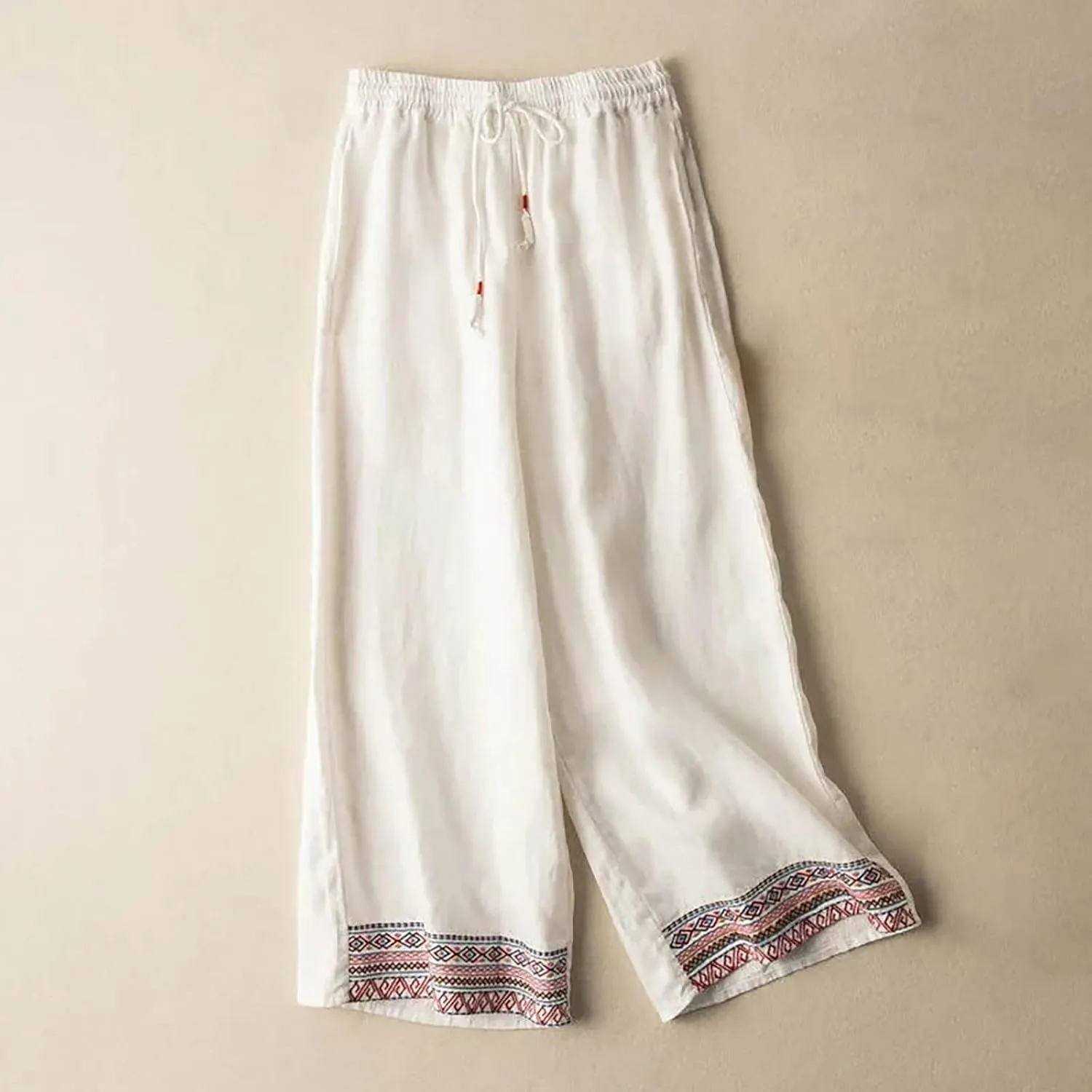Baggy Wide Leg Pants for Women Lightweight Linen Pants Comfortable Summer Pants Drawstring High Waisted Pants 2025
