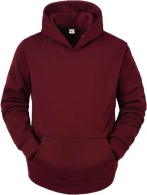 BIFUTON Hooded Sweatshirt Men Pullover with Pocket Long Sleeve Solid Color Lightweight Gym Hoodies Casual Streetwear Tops