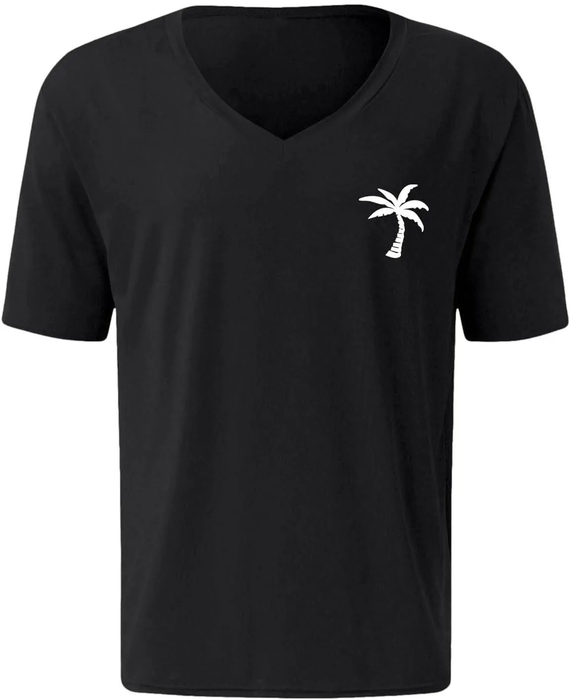 Big and Tall Men's Graphic Tee Tops Hawaii Coconut Printed V Neck Short Sleeve Casual Summer T Shirts Regular Fit