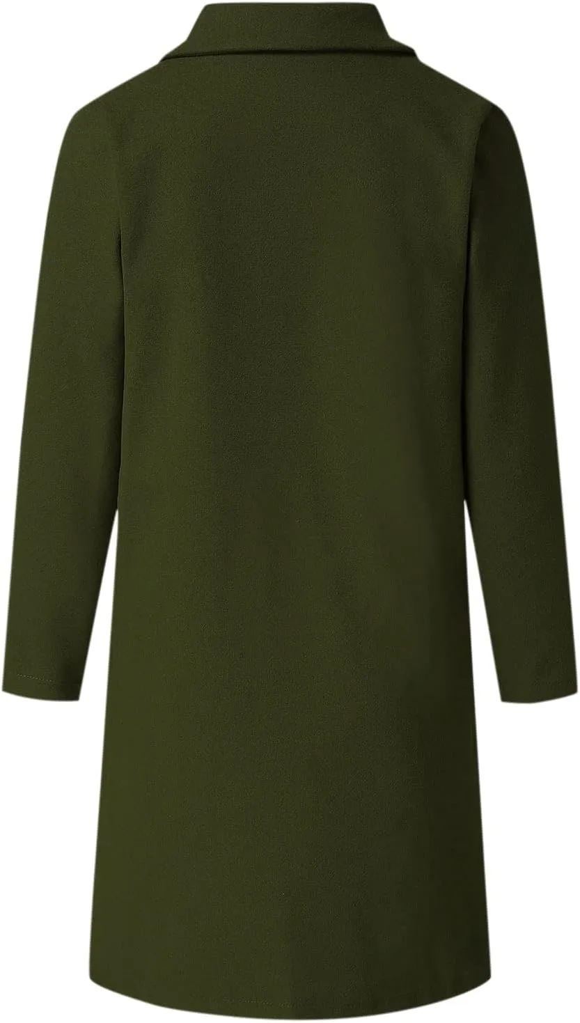 Blazers for Women Fall Fashion Single Breasted Overcoat Jacket Long Sleeve Open Front Cardigans Work Suit 2024 Blazer