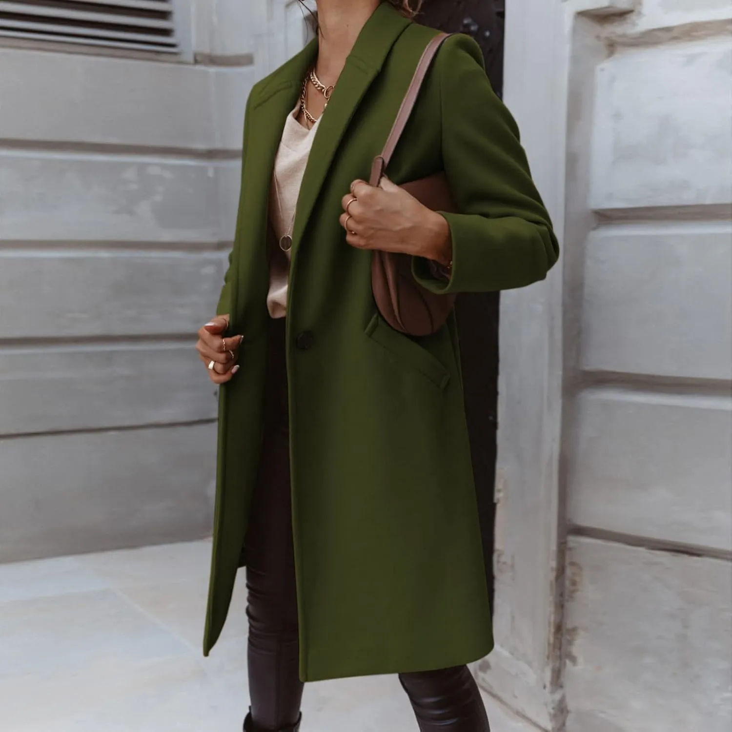 Blazers for Women Fall Fashion Single Breasted Overcoat Jacket Long Sleeve Open Front Cardigans Work Suit 2024 Blazer