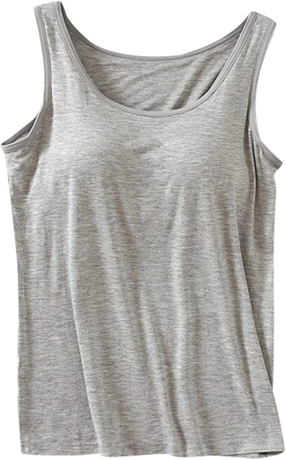 Built in Bra Tank Tops for Women Square Neck Seamless Tank Top Workout Yoga Shirts Basic Cami Vest Summer Clothes