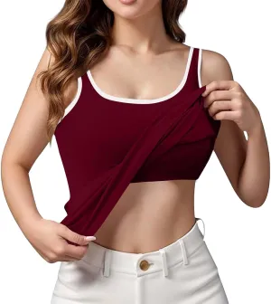 Camisole Tops for Women Built in Bra Tank Tops for Women 2025 Bras No Underwire Yoga Tops Workout Sports Padded Cami