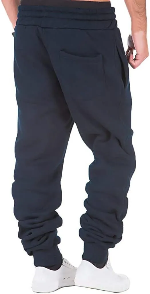 Cargo Pants for Men Big and Tall Elastic Waist Jogger Sports Pants Drawstring Sports Trousers Mens Cargo Pants Jogger