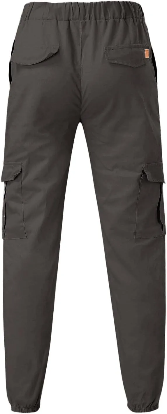 Cargo Pants for Men Big and Tall Grey Pants Slim Fit Pants Mens Sweat Pants Cargo Pants for Men Solid Casual Multiple