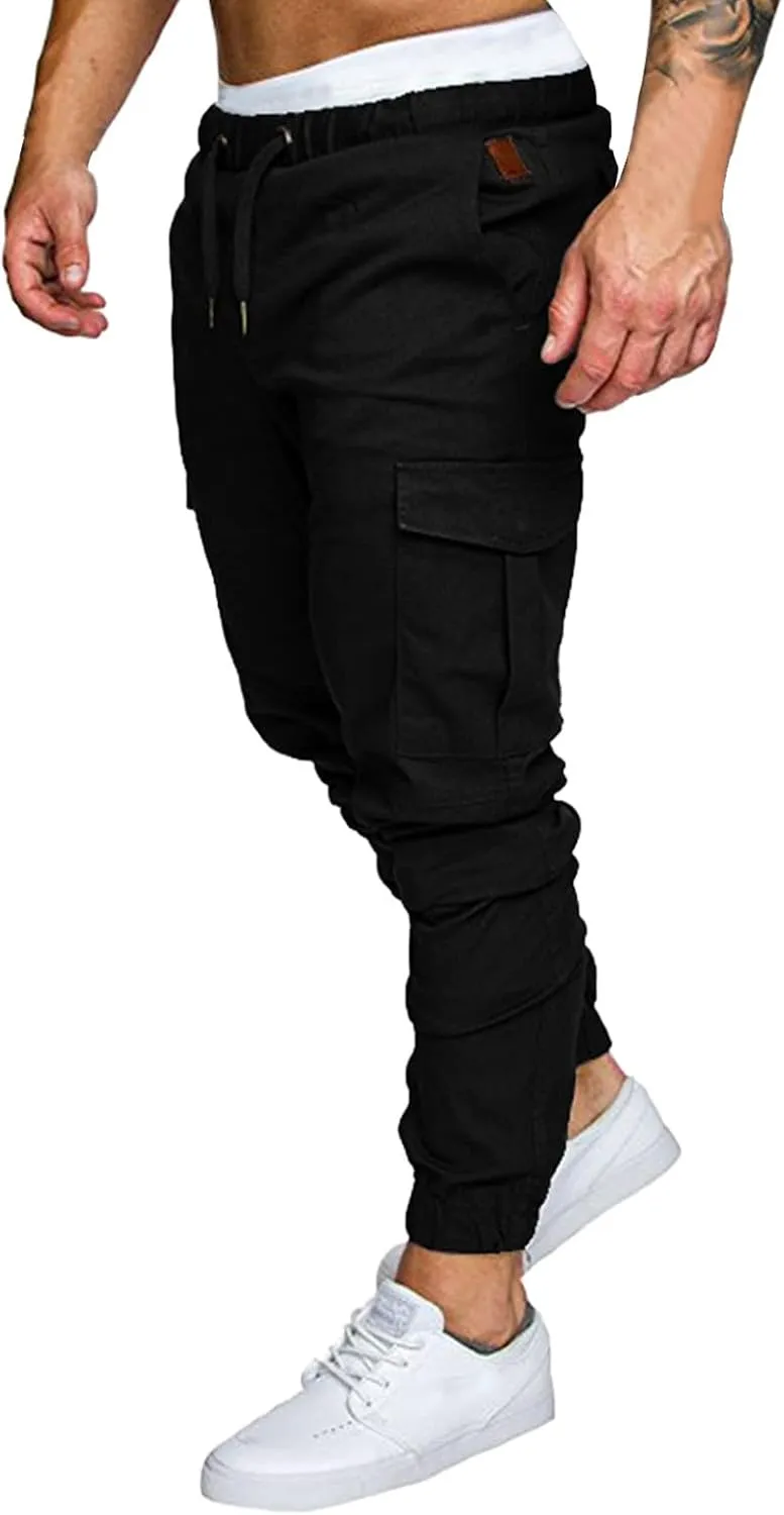 Cargo Pants for Men Big and Tall Grey Pants Slim Fit Pants Mens Sweat Pants Cargo Pants for Men Solid Casual Multiple