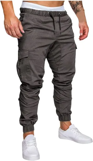 Cargo Pants for Men Big and Tall Grey Pants Slim Fit Pants Mens Sweat Pants Cargo Pants for Men Solid Casual Multiple