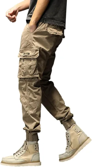 Cargo Pants for Men Joggers Pants Tactical Trousers with 6 Pockets Sports Hiking Work Pants Men's Hip Hop Harem Pants