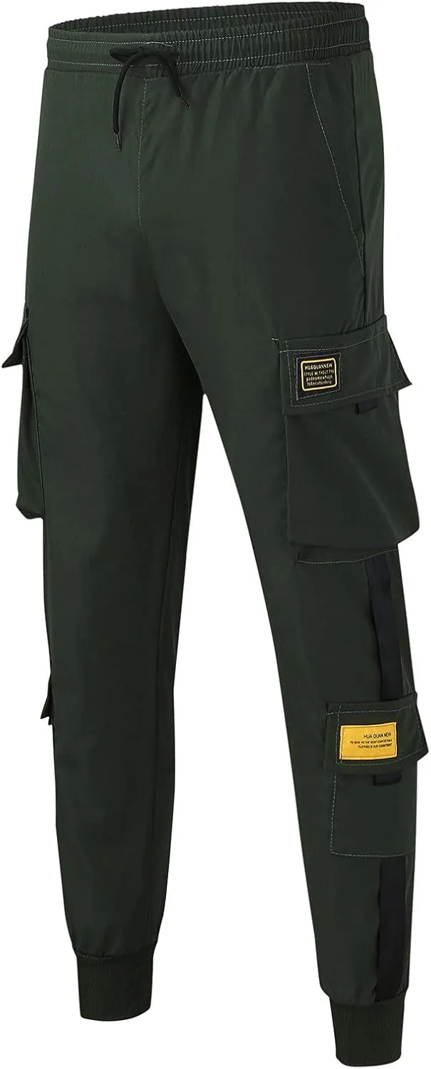 Cargo Trousers for Men Elastic Waist Hiking Pants Sport Pants Jogger Sweatpants Men's Pants Straight Fit Cargo Pants