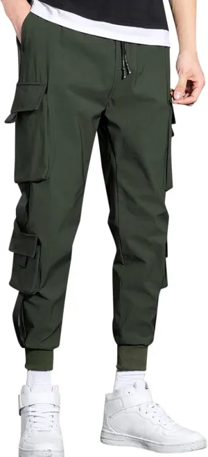 Cargo Trousers for Men Elastic Waist Hiking Pants Sport Pants Jogger Sweatpants Men's Pants Straight Fit Cargo Pants