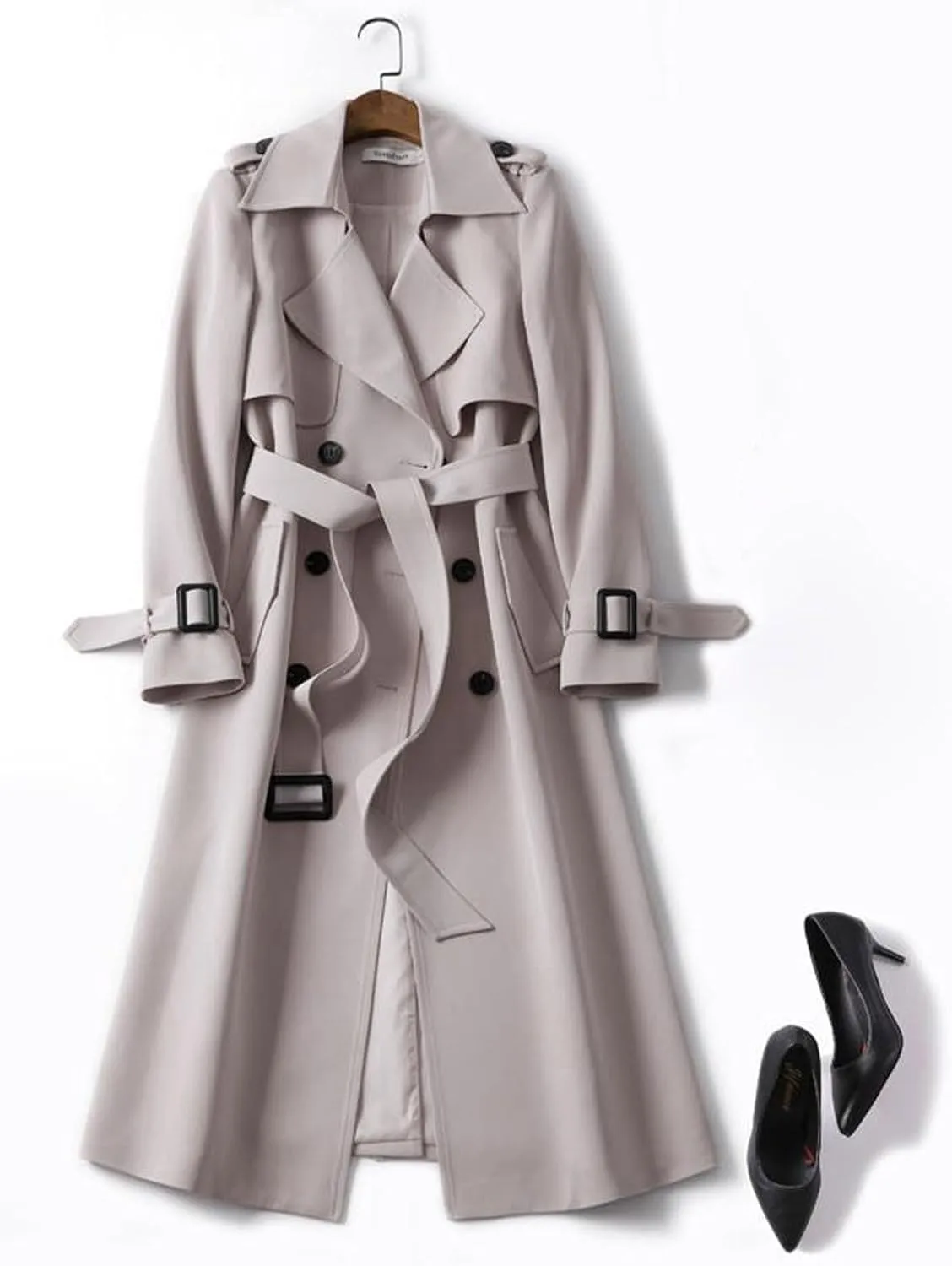 Casual Oversized Fashion Winter Coat Lapel Womens Long Outwear Women'S Coat Oversized Windproof Short Trench Coat