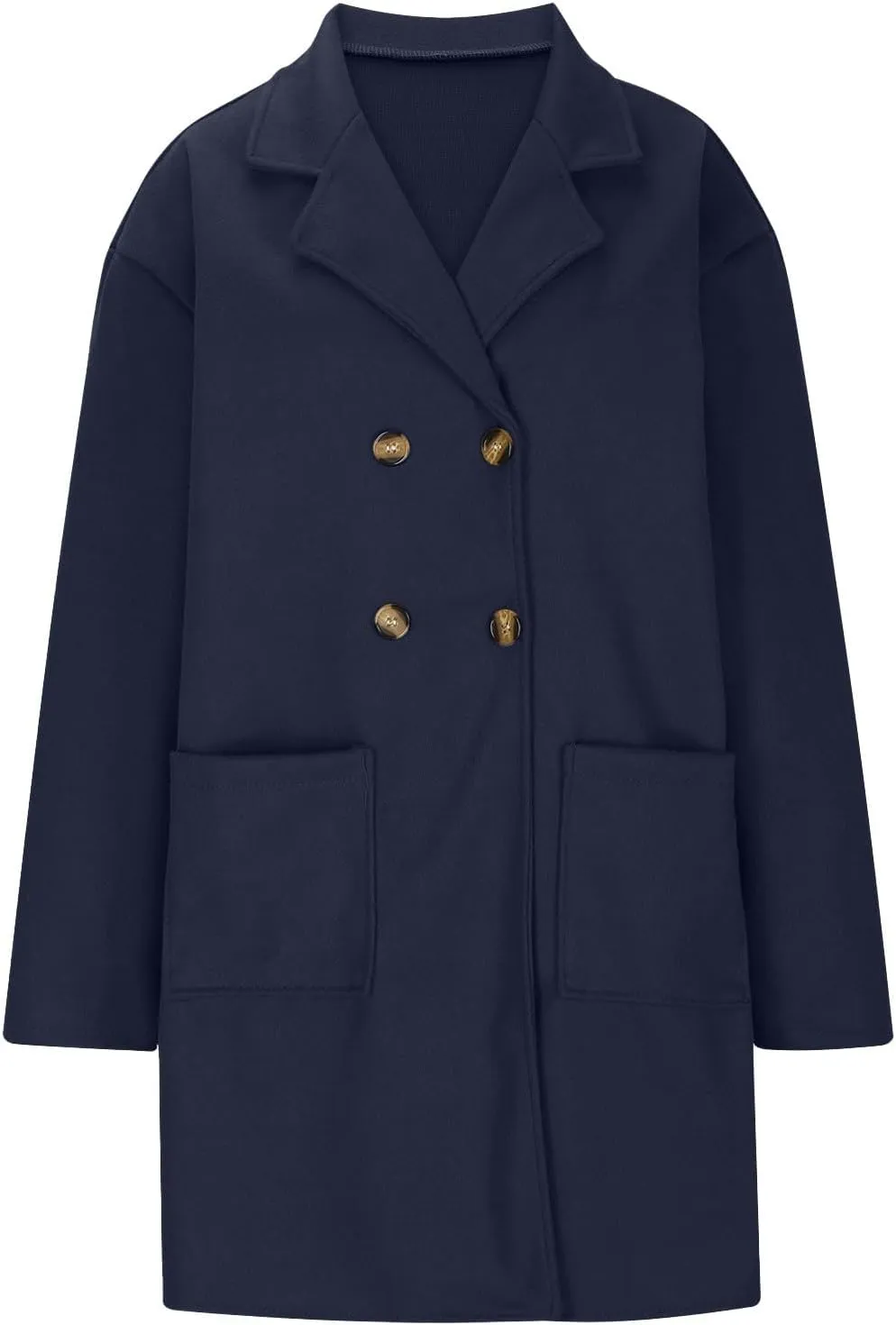 Coatigan for Women Wool Blend Pea Coats Double Breasted Oversized Blazer Knit Open Front Cardigan Sweater with Pocket