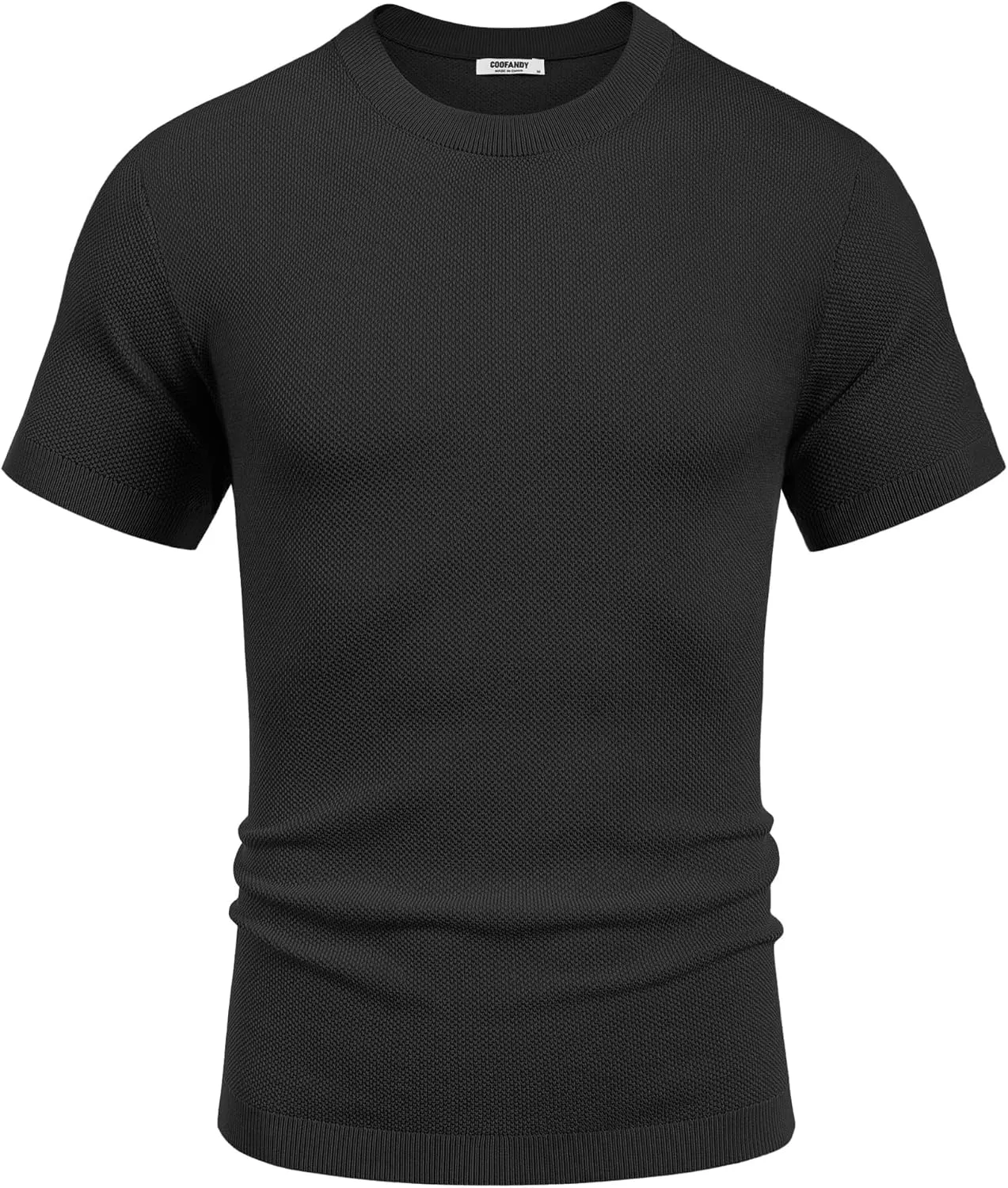 COOFANDY Men's Knit T-Shirts Short Sleeve Crewneck Shirt Casual Textured Pullover Tees