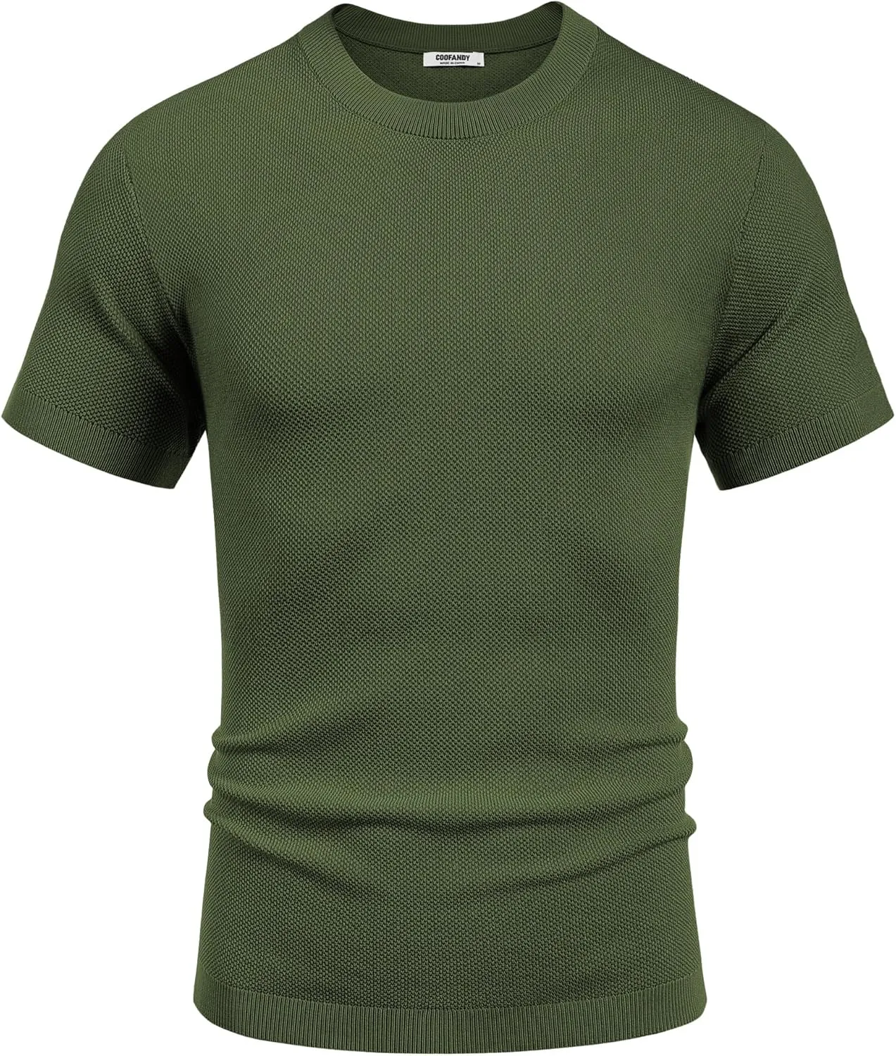 COOFANDY Men's Knit T-Shirts Short Sleeve Crewneck Shirt Casual Textured Pullover Tees