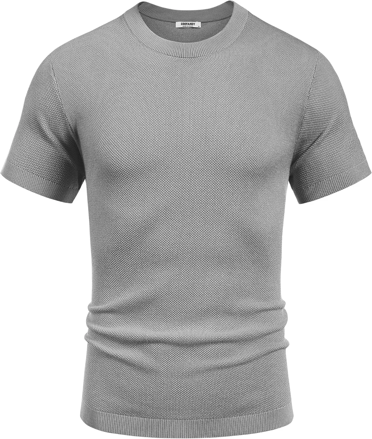 COOFANDY Men's Knit T-Shirts Short Sleeve Crewneck Shirt Casual Textured Pullover Tees