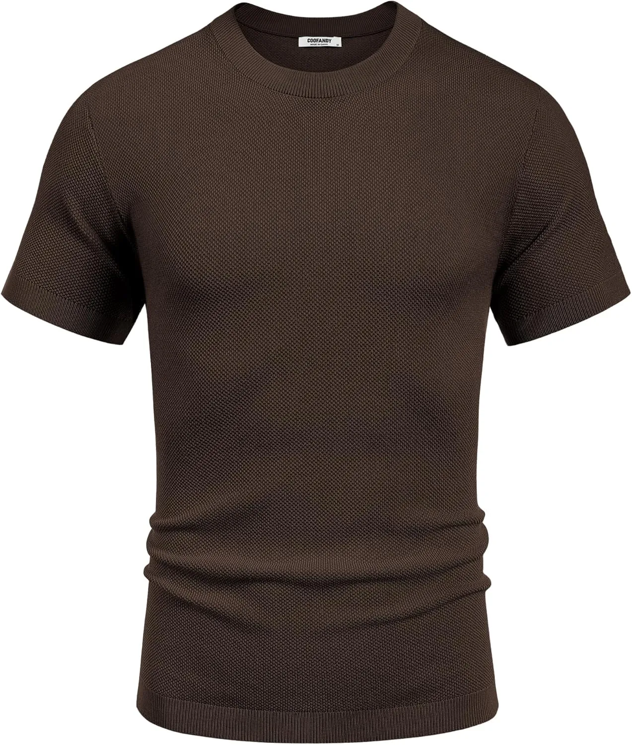 COOFANDY Men's Knit T-Shirts Short Sleeve Crewneck Shirt Casual Textured Pullover Tees