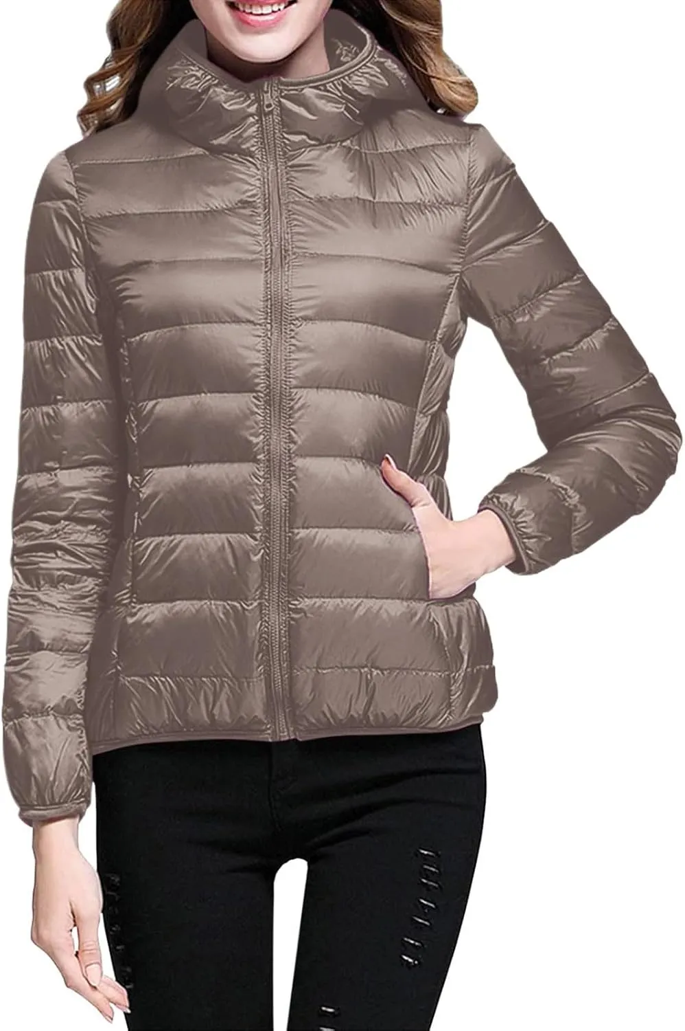 cooki Puffer Jacket Womens Winter Coats for Women 2024 Lightweight Packable Down Jacket Warm Hooded Quilted Puffer Coat