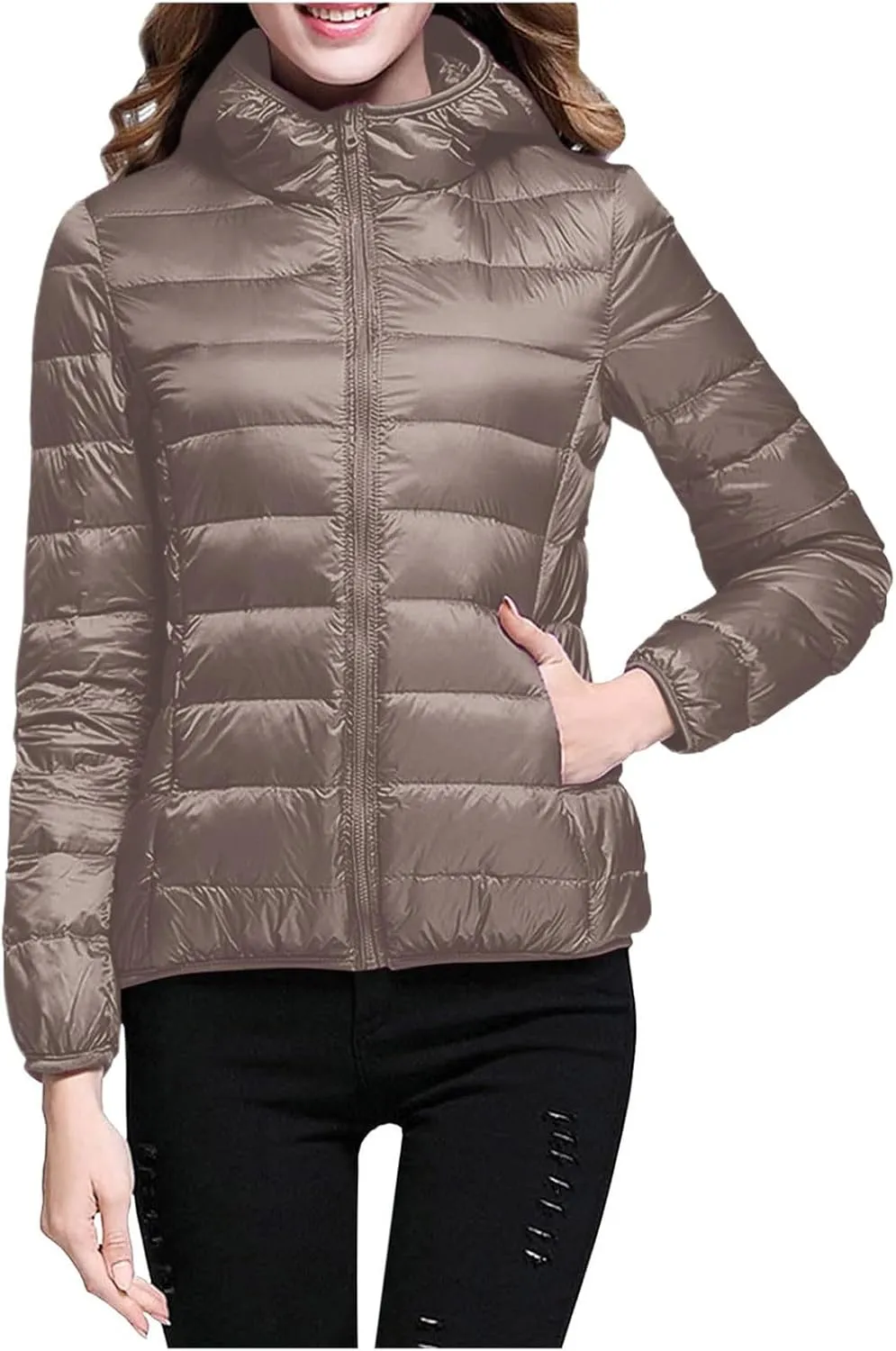 cooki Puffer Jacket Womens Winter Coats for Women 2024 Lightweight Packable Down Jacket Warm Hooded Quilted Puffer Coat