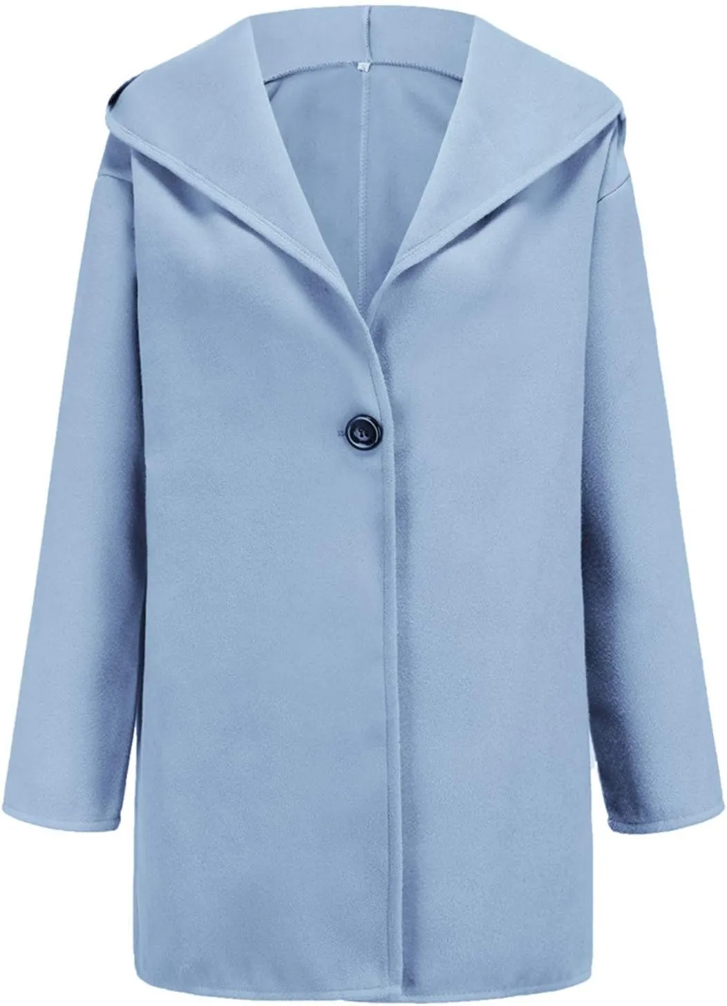 cooki Trench Coat for Women 2023 Hooded Woolen Coat Long Sleeve Loose Lapel Windproof Pea Coat Winter Warm Oversized Jackets