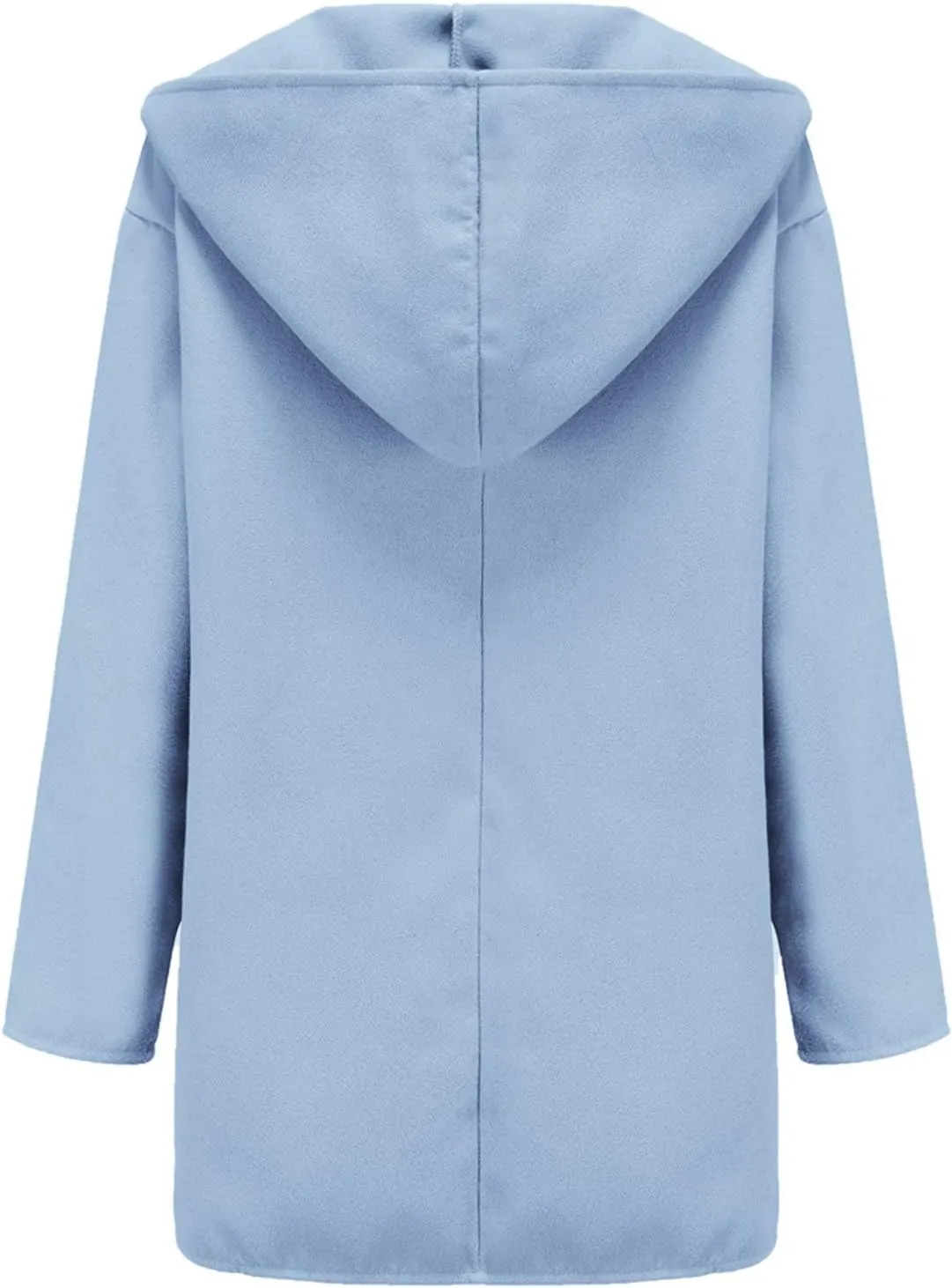 cooki Trench Coat for Women 2023 Hooded Woolen Coat Long Sleeve Loose Lapel Windproof Pea Coat Winter Warm Oversized Jackets
