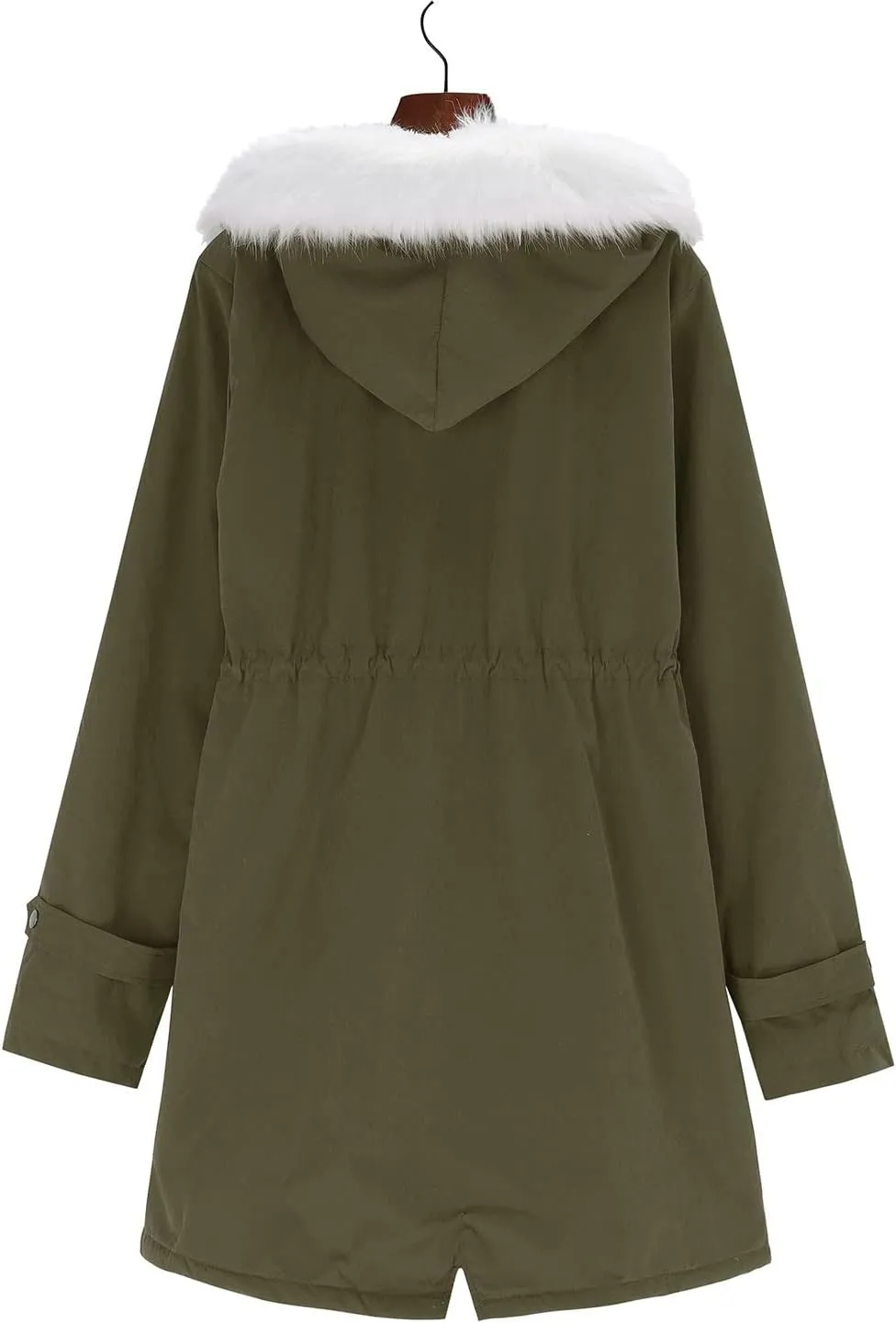 cooki Women's Warm Winter Coat Thicken Fleece Lined Parka Jacket With Hood Waterproof Sherpa Anoraks Hooded Military Jacket