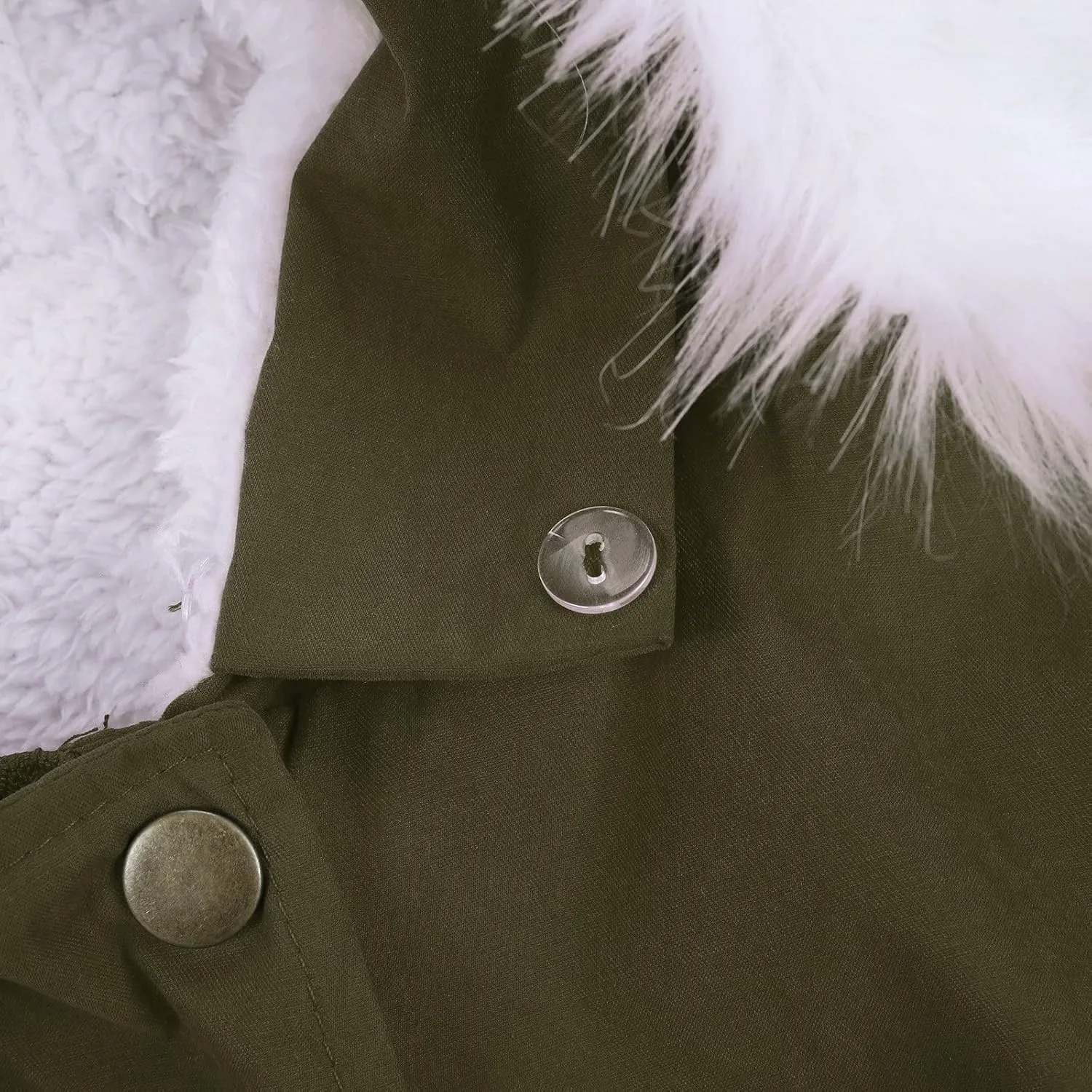 cooki Women's Warm Winter Coat Thicken Fleece Lined Parka Jacket With Hood Waterproof Sherpa Anoraks Hooded Military Jacket