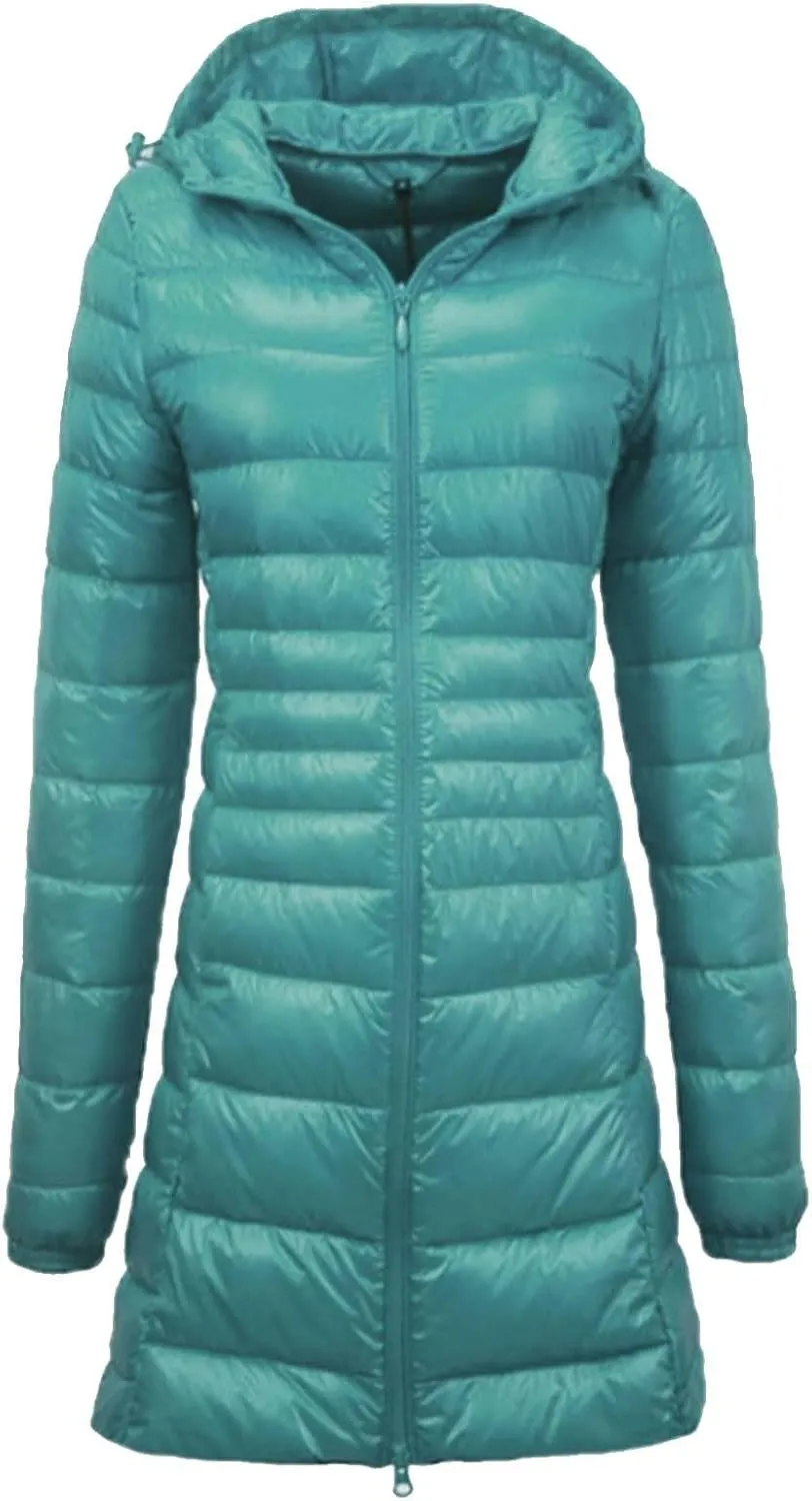 cooki Womens Winter Coats Womens Long Puffer Jacket Plus Size Down Coat Cotton Cover Coat Lightweight Down Coat With Hood