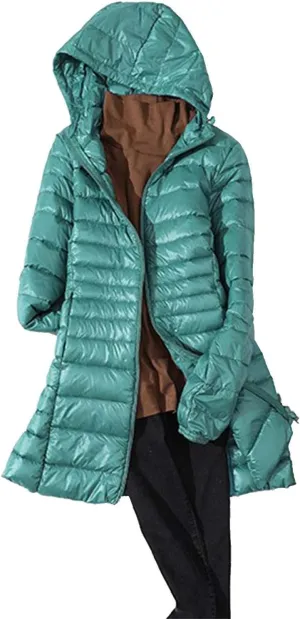 cooki Womens Winter Coats Womens Long Puffer Jacket Plus Size Down Coat Cotton Cover Coat Lightweight Down Coat With Hood