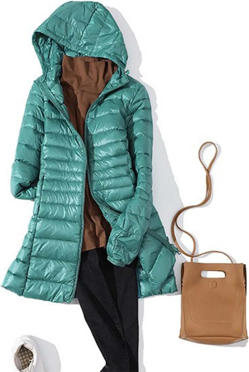 cooki Womens Winter Coats Womens Long Puffer Jacket Plus Size Down Coat Cotton Cover Coat Lightweight Down Coat With Hood
