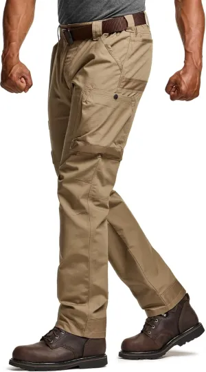 CQR Men's Quick Dry Work Pants, Water Resistant Outdoor Tactical Pants, Lightweight Stretch Cargo Hiking Pants
