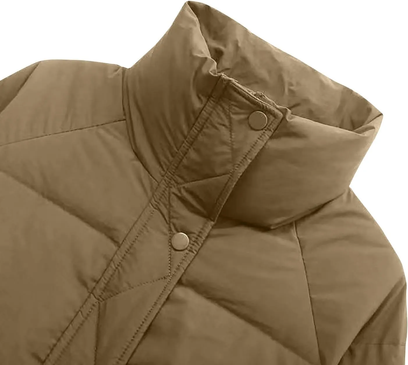Cropped Puffer Down Jackets Women Lightweight Quilted Jackets Long Sleeve Zip Up Warm Coats Outwear Outdoor