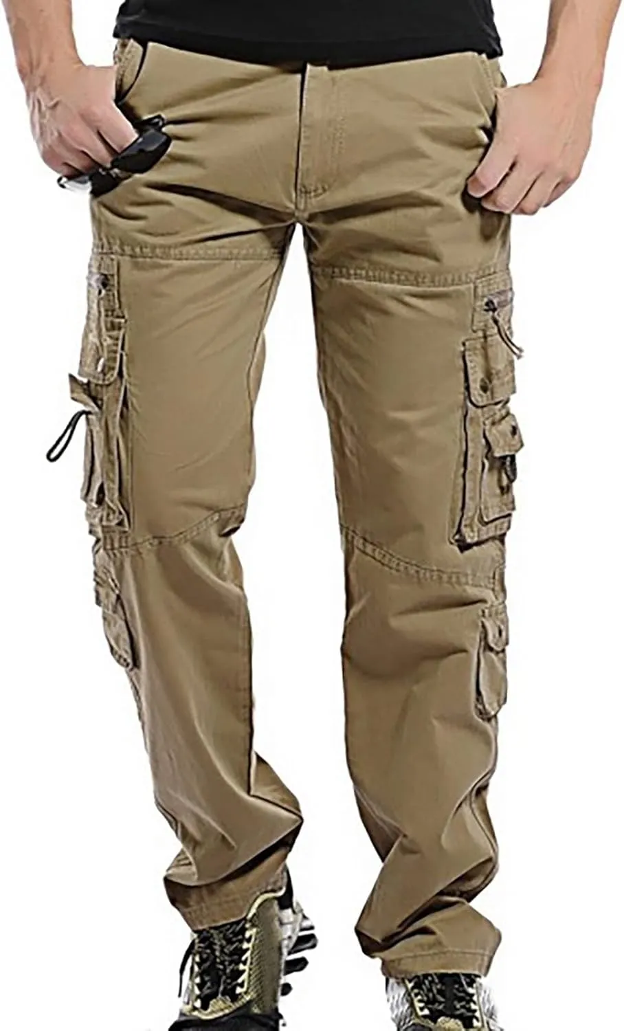 Dgoopd Stretch Mens Cargo Pants Stretch Tactical Water Resistant Ripstop Outdoor Lightweight Work Hiking Pants