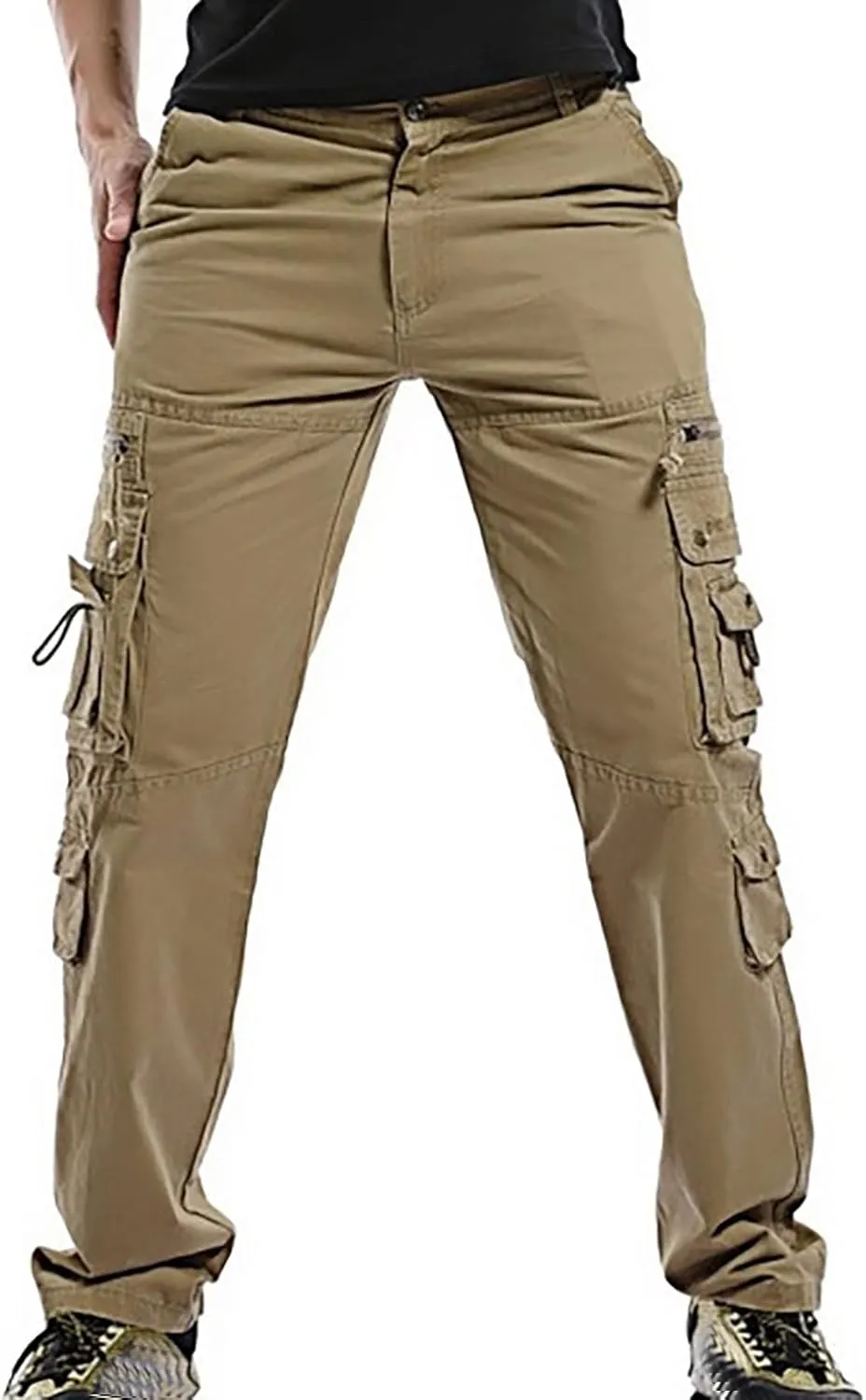 Dgoopd Stretch Mens Cargo Pants Stretch Tactical Water Resistant Ripstop Outdoor Lightweight Work Hiking Pants