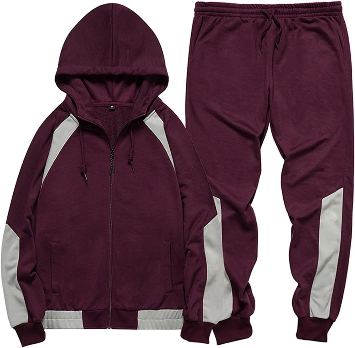 DuDubaby Men's Hooded Plush Plaid Knitting Drawstring Coat Sweater Warm Solid Color Jackets Tops