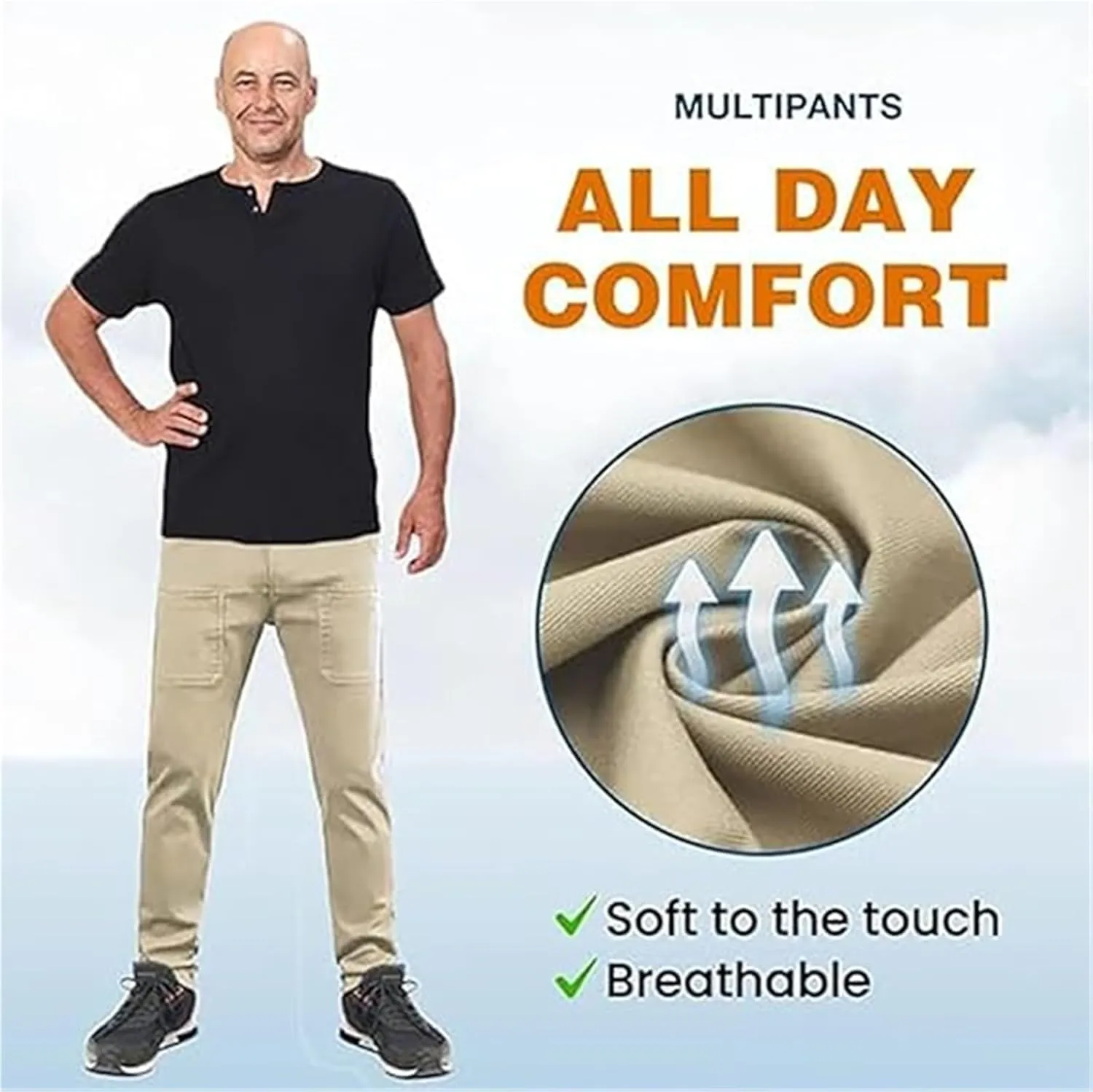 Expositiontext Multipants – High Stretch Multi-pocket Cargo Pants, Men Comfy Cargo Pants Stretch