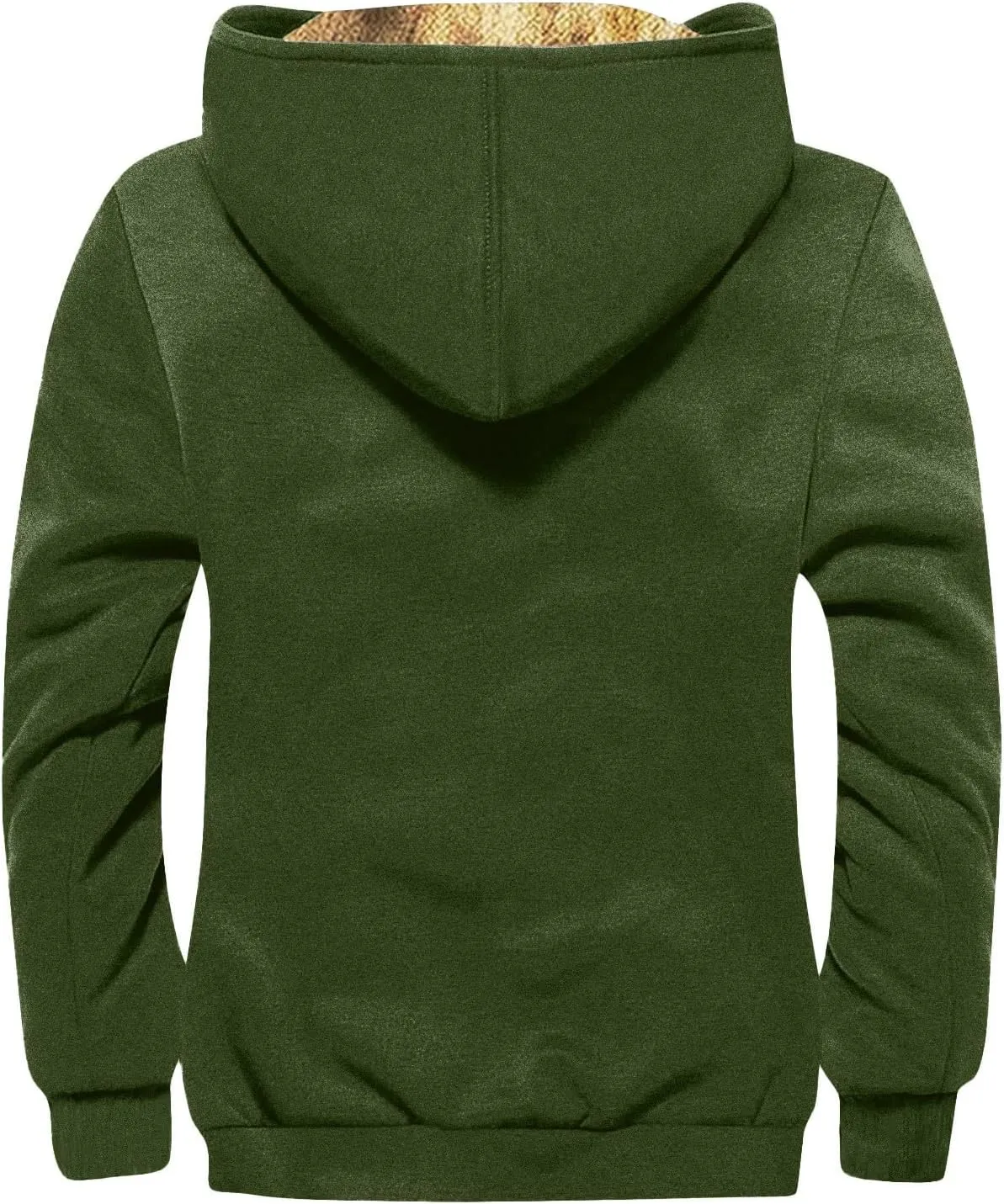 Fleece Lined Jackets for Men Winter Zip Up Coats Fashion Warm Hoodies Jackets Sherpa Lined Sweatshirts with Pocket