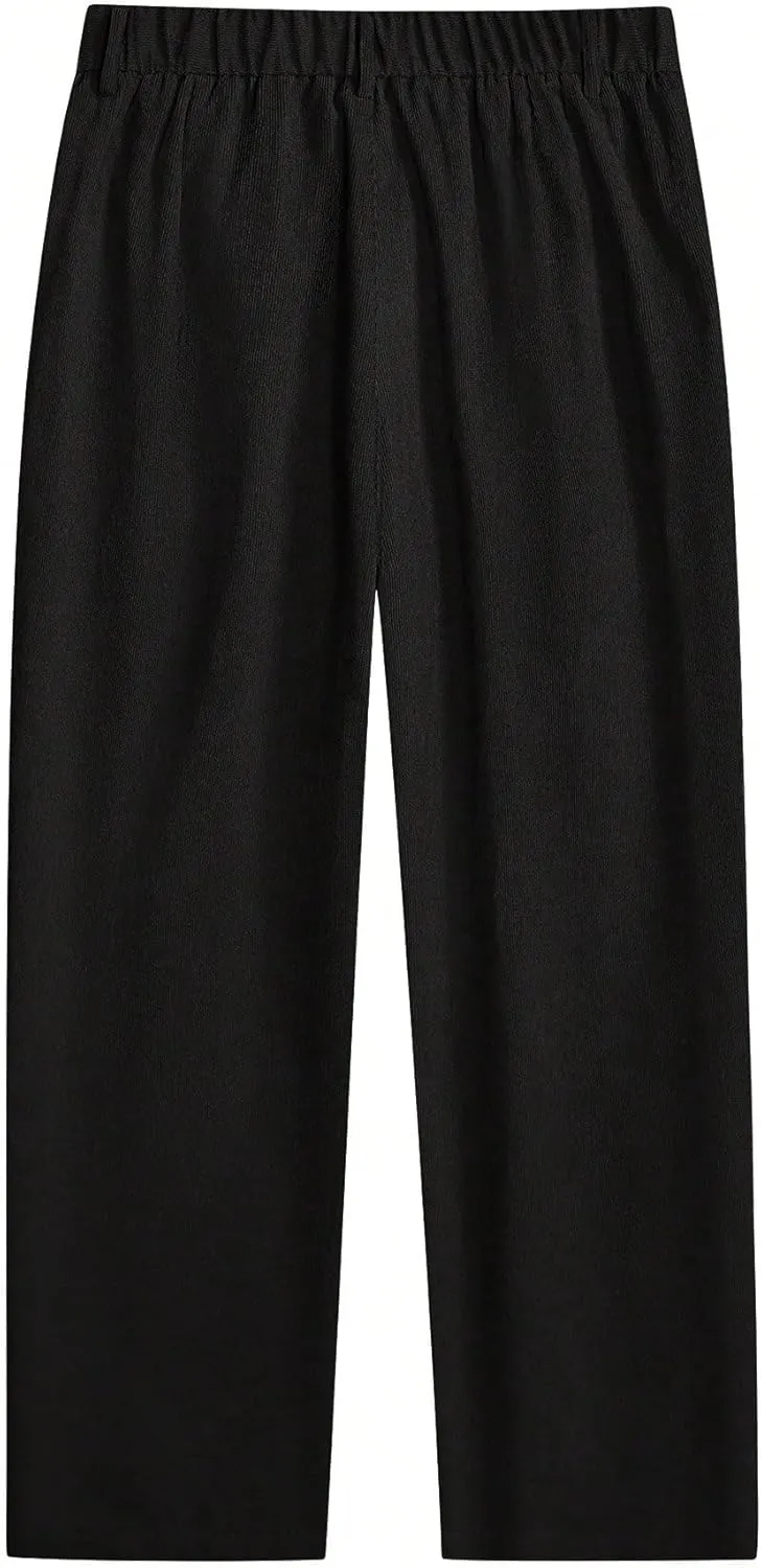 Floerns Men's Slant Pocket Tailored Pants Work Office Fold Pleated Trousers