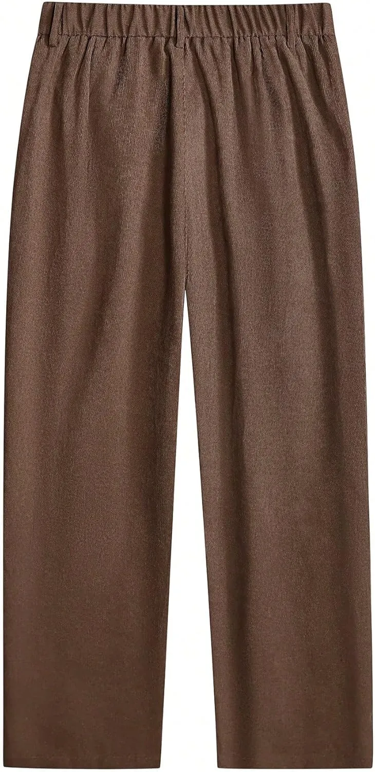 Floerns Men's Slant Pocket Tailored Pants Work Office Fold Pleated Trousers