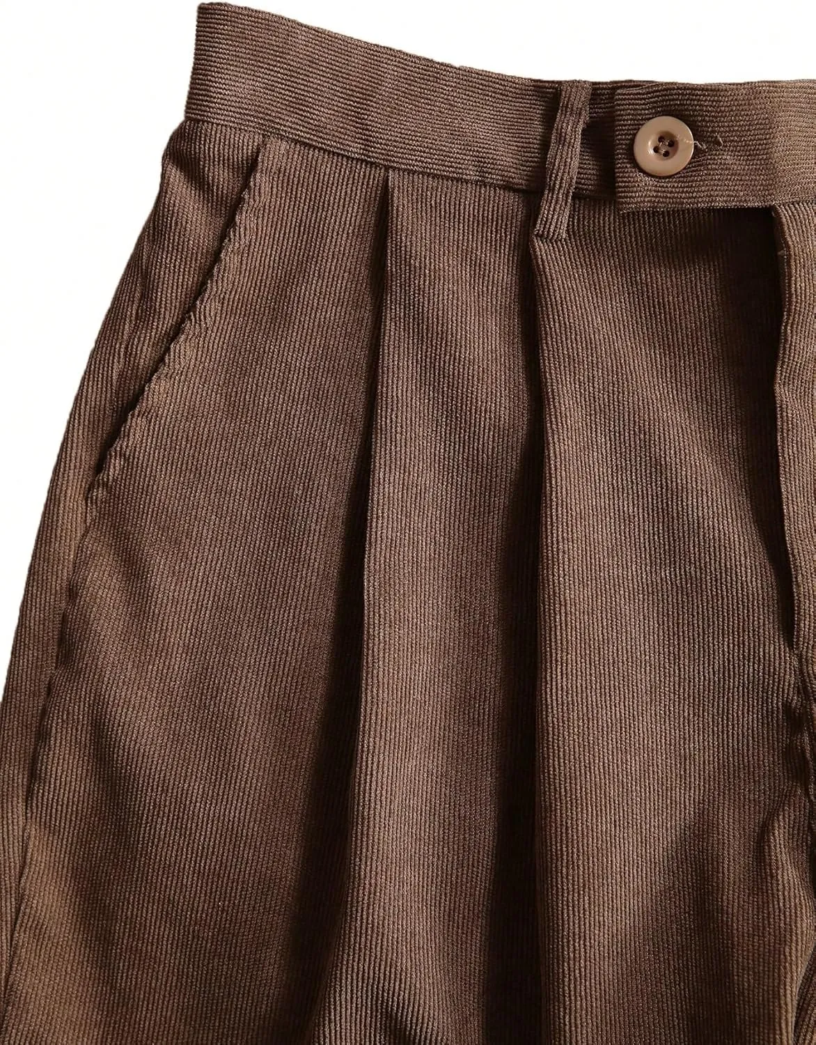 Floerns Men's Slant Pocket Tailored Pants Work Office Fold Pleated Trousers