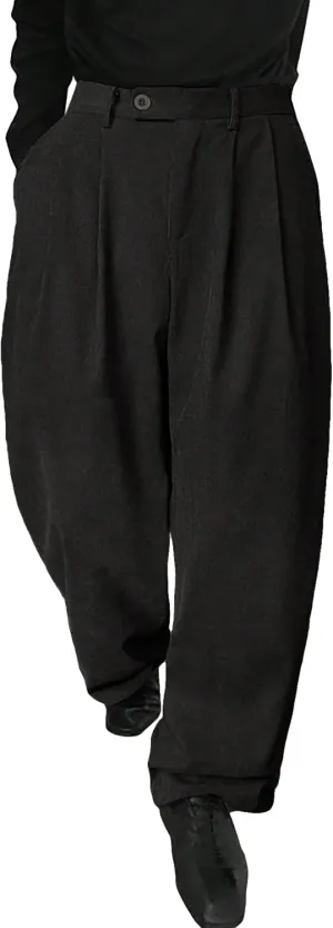 Floerns Men's Slant Pocket Tailored Pants Work Office Fold Pleated Trousers