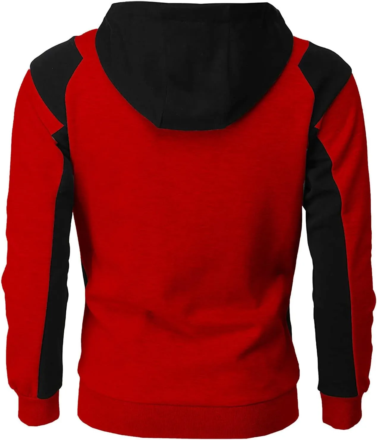 Full Zip Hoodies For Men Color Block Cotton Hooded Big And Tall Warm Lightweight Hoody Casual Basic Sweatshirt