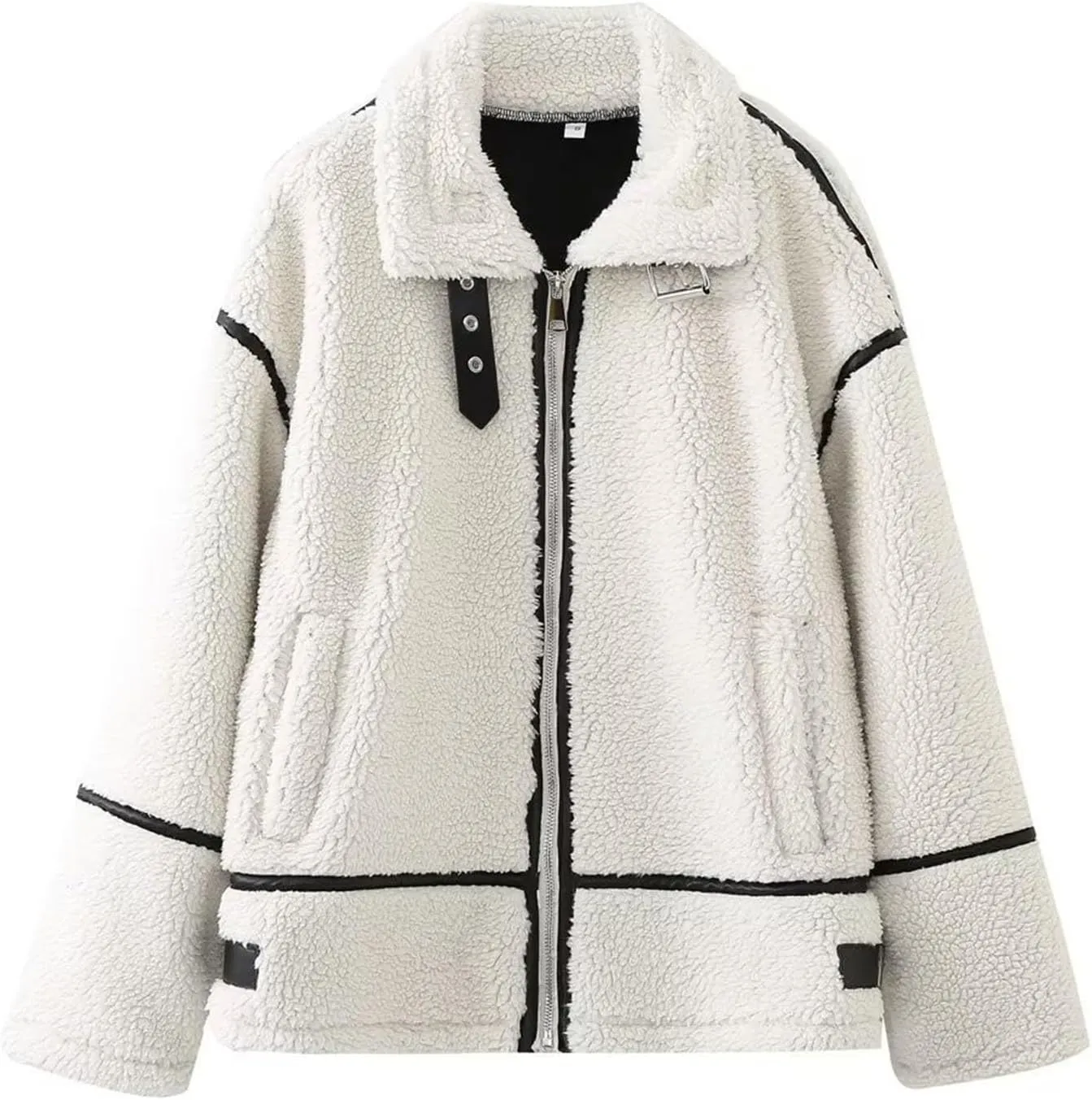 Fuzzy Fleece Jacket Women Sherpa Lined Oversized Full Zip Up Open Front Cardigans Jackets Warm Loose Fit Warm Coats