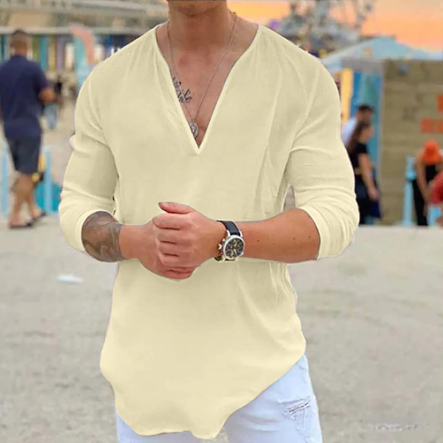 generic Men's Henley Shirts Short Sleeve Stylish Summer Casual Workout T-Shirts Muscle Tops Regular Fit Gym T Shirts Button