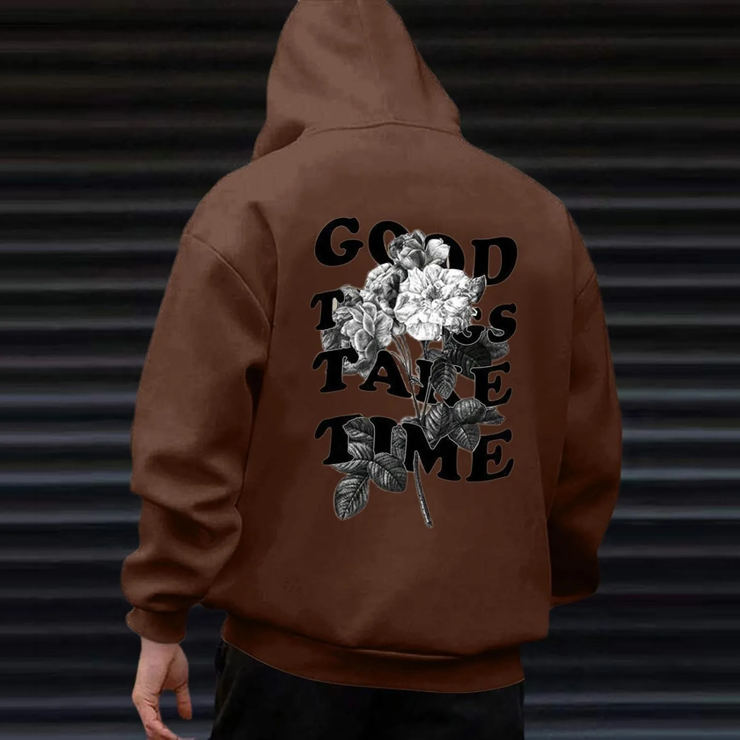 GOFULY Graphic Hoodies For Men Ethnic Floral​Print Oversized Sweatshirts Fall Long Sleeve Hoodies Pullover Winter Sweater