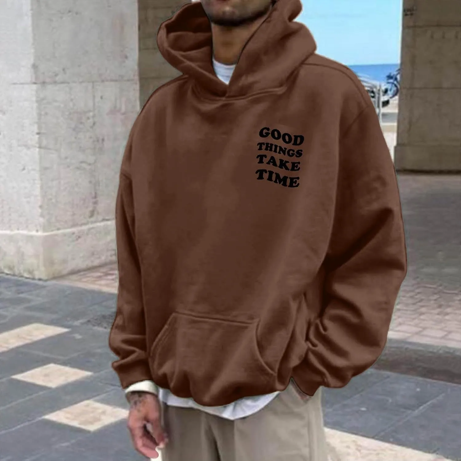 GOFULY Graphic Hoodies For Men Ethnic Floral​Print Oversized Sweatshirts Fall Long Sleeve Hoodies Pullover Winter Sweater