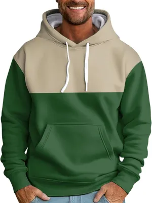 GOFULY Mens Graphic Hoodies Color Block Fall Sweatshirts Winter Hoodies Pullover Drawstring Long Sleeve Sweater With Pocket