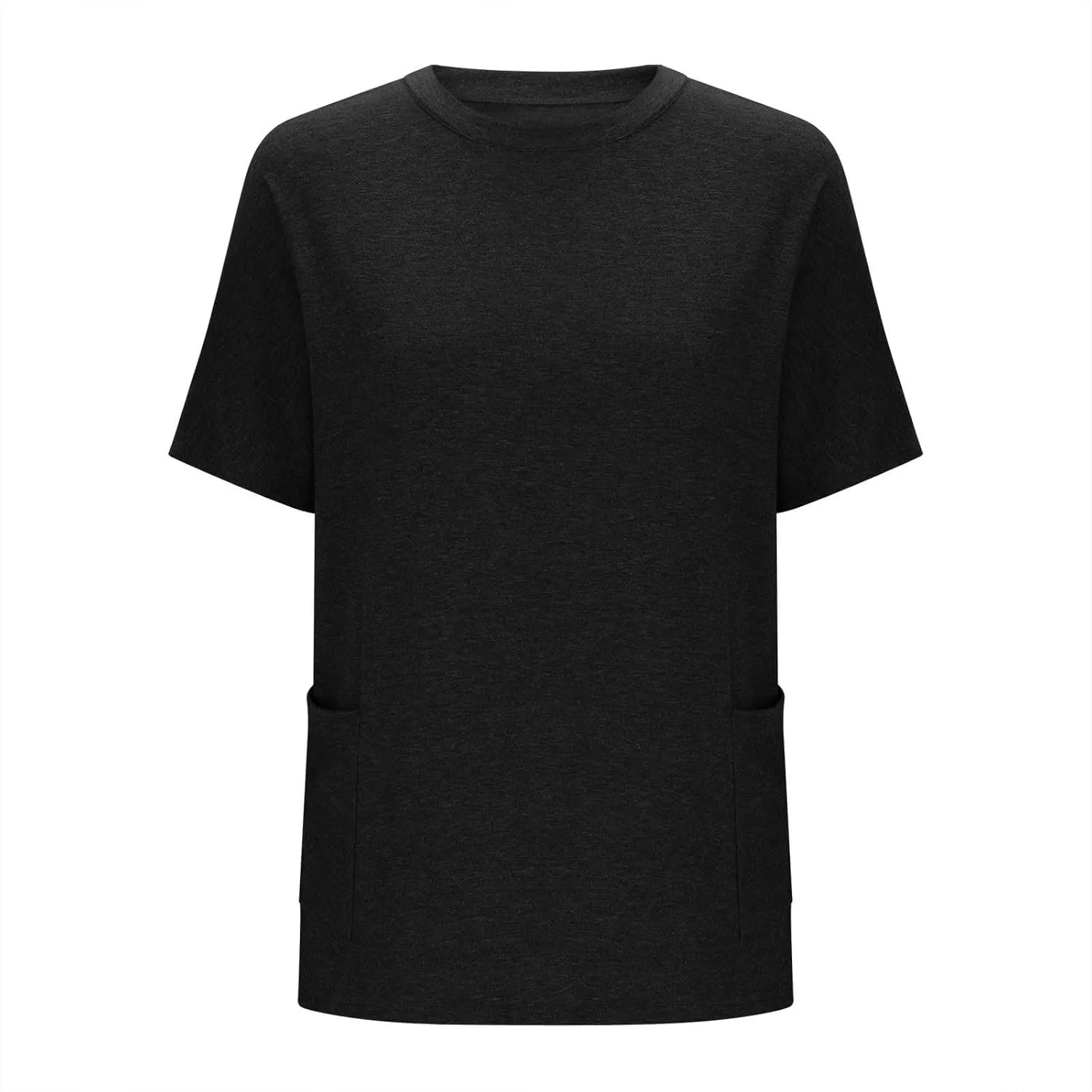 GOKKILRW Womens Plus Size T Shirts 2025 Crewneck Short Sleeve Casual T-Shirts Loose Fit Comfy Summer Tunic Tops with Pockets
