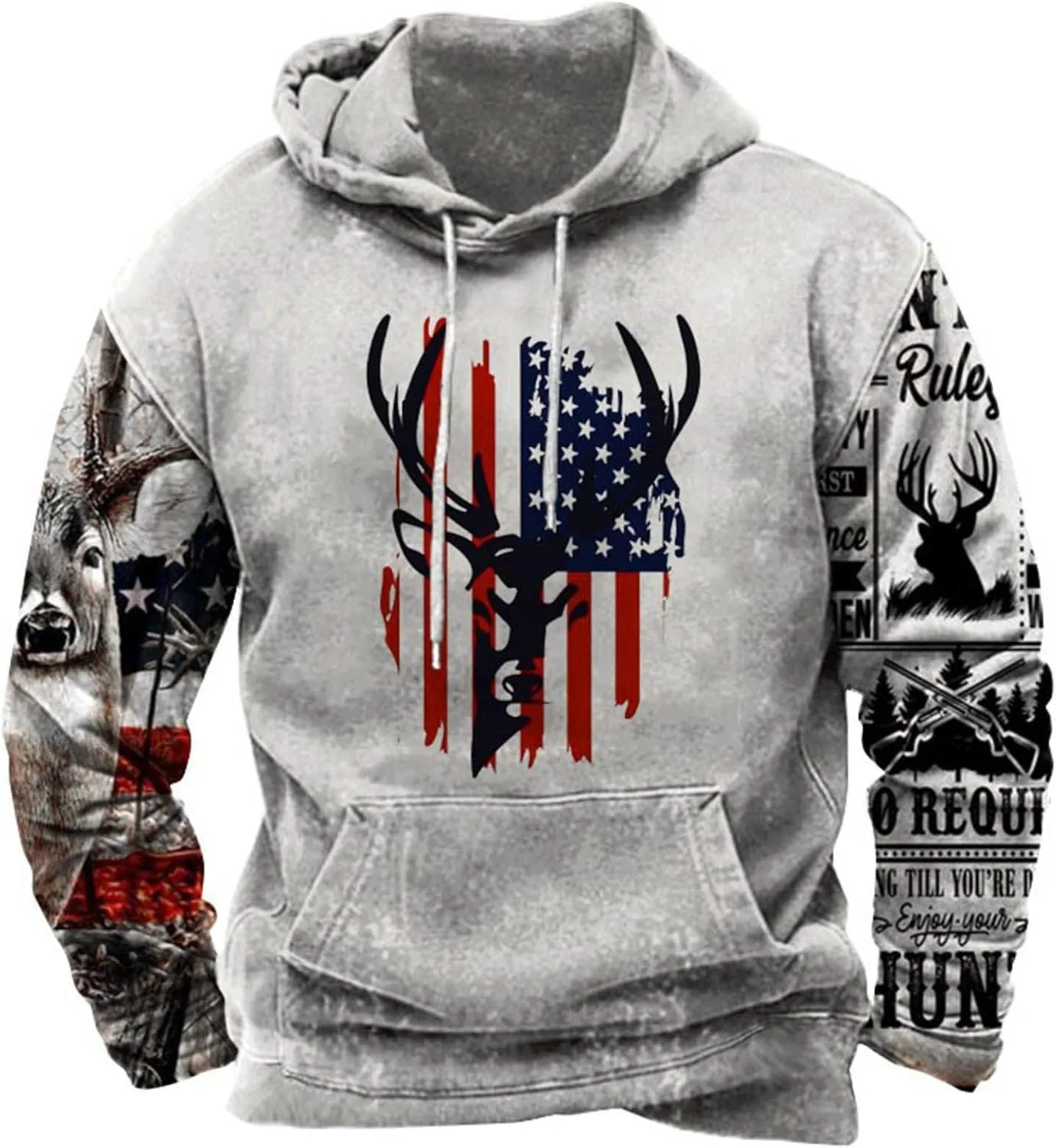 Hoodies for Men Casual Graphic Crewneck Sweatshirts Western Aztec Ethnic Pullover Hoodie Oversized Hooded Sweatshirt