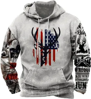 Hoodies for Men Casual Graphic Crewneck Sweatshirts Western Aztec Ethnic Pullover Hoodie Oversized Hooded Sweatshirt